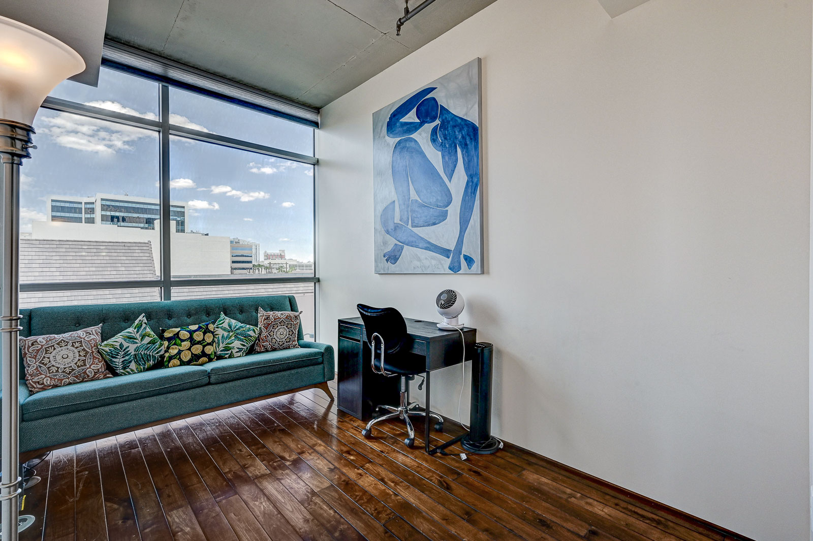 Two-bedroom (possible 3-), two-bath, 4th floor condominium in The Juhl, located in the heart of Las Vegas, NV – the perfect location for any individual traveling for work or play. This spacious two-bedroom condominium not only boasts contemporary living but also extensive amenities to balance your stay.

Juhl is an artfully innovating new condominium in downtown Las Vegas, offering an exceptional collection of distinct residences designed to suit any lifestyle. Rather than conforming to any one model of living, Juhl provides a fresh, open canvas for individual expression. Clean, airy interiors provide limitless flexibility and transition seamlessly to private outdoor terraces. High ceilings and floor-to-ceiling windows maximize height, light and city / Sunset Strip views.

This residence is newly upgraded and professionally furnished. The open kitchen includes granite countertops, stainless steel appliances, custom tile backsplash and is fully equipped with housewares. In the building you can also enjoy cocktails on the Vino Deck (same floor as condo), work out at the gym, and watch a film in the alfresco movie theater. The complex is close to the Art District, Medical District, Smith Center, Las Vegas Academy of Arts and more. Ground-level shops & eateries, short distance to nightlife, public transportation. Parking for 1 vehicle included.
