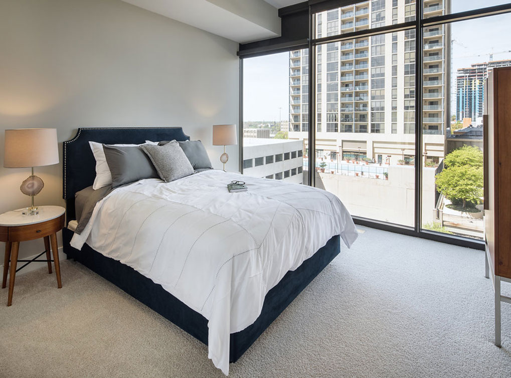 Floor to Ceiling Windows, Kember Wood Finish Floors