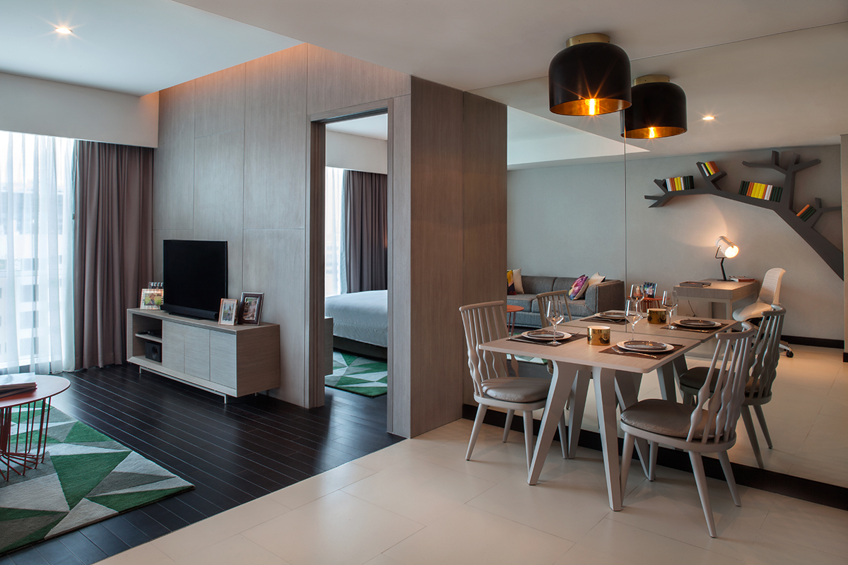 img Fraser Place Setiabudi Jakarta One Bedroom Premier Living Room AvenueWest Global