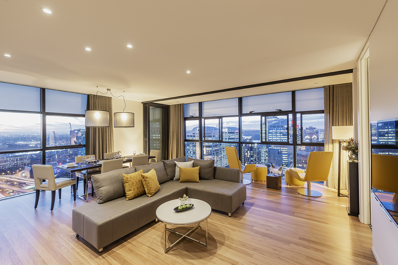 img Fraser Suites Sydney Penthouse Three Bedroom Living Room 01 AvenueWest Global